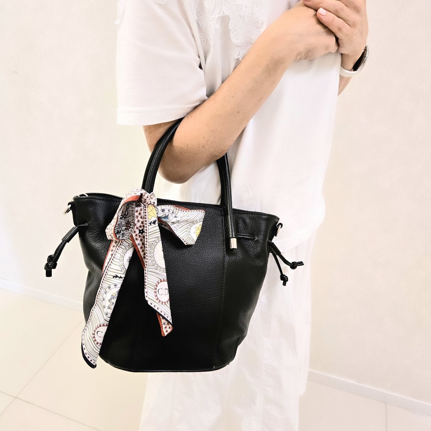 Korea Soft Pebble Leather Bucket Bag