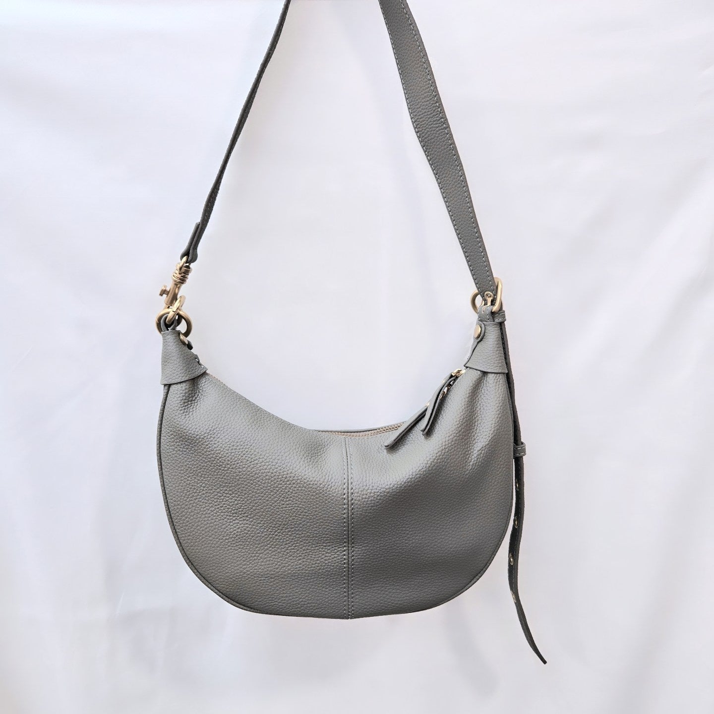 Korea Soft Pebble Leather Half Moon Bag