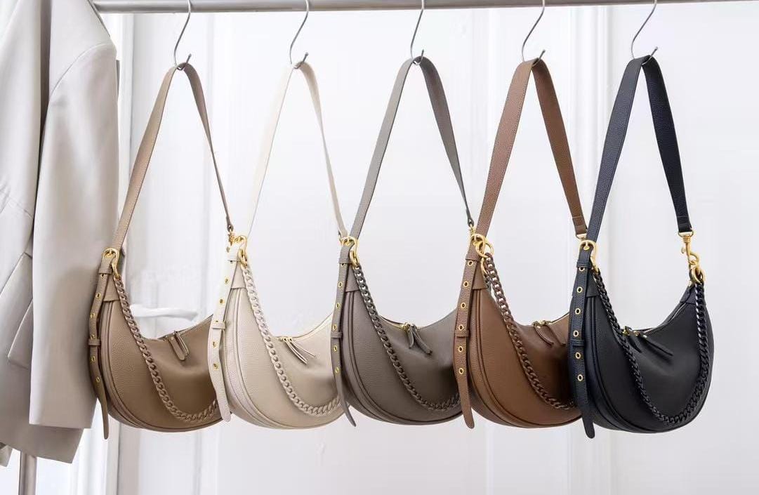Korea Soft Pebble Leather Half Moon Bag