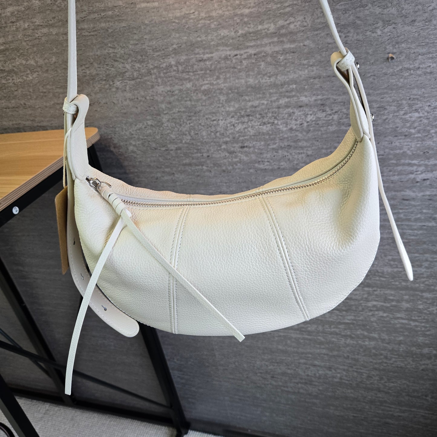 Korea Soft Pebble Leather Croissant Bag