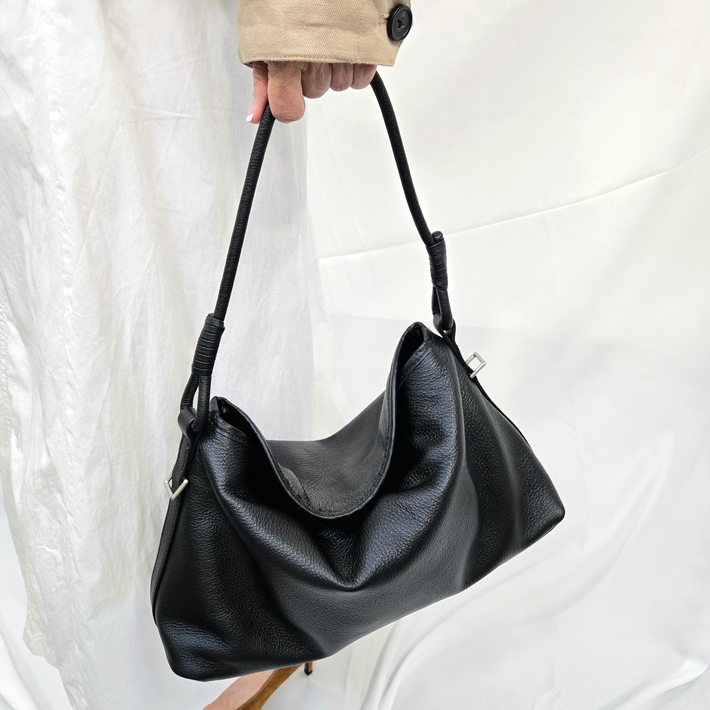 Korea Soft Pebble Leather Hobo (Large)
