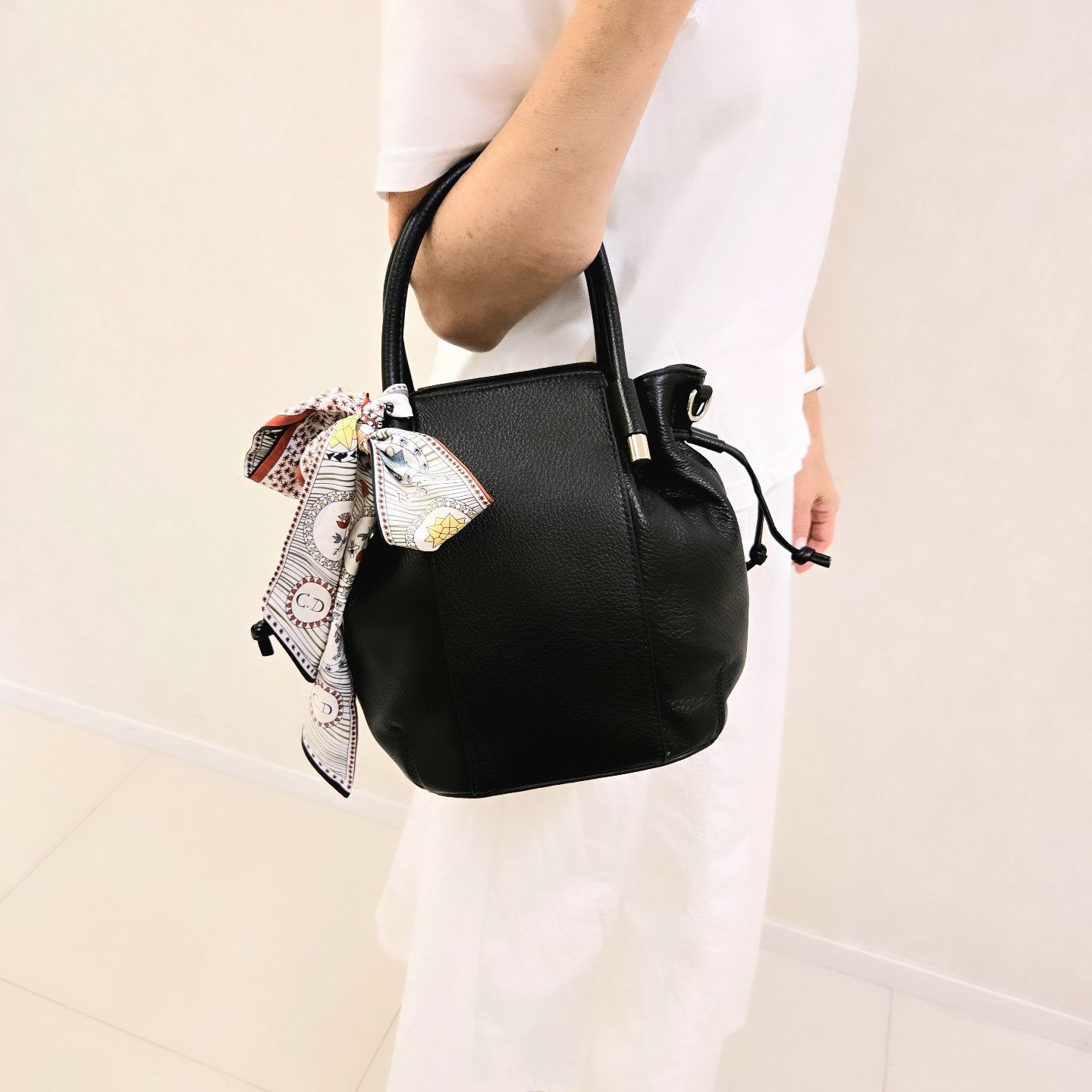 Korea Soft Pebble Leather Bucket Bag