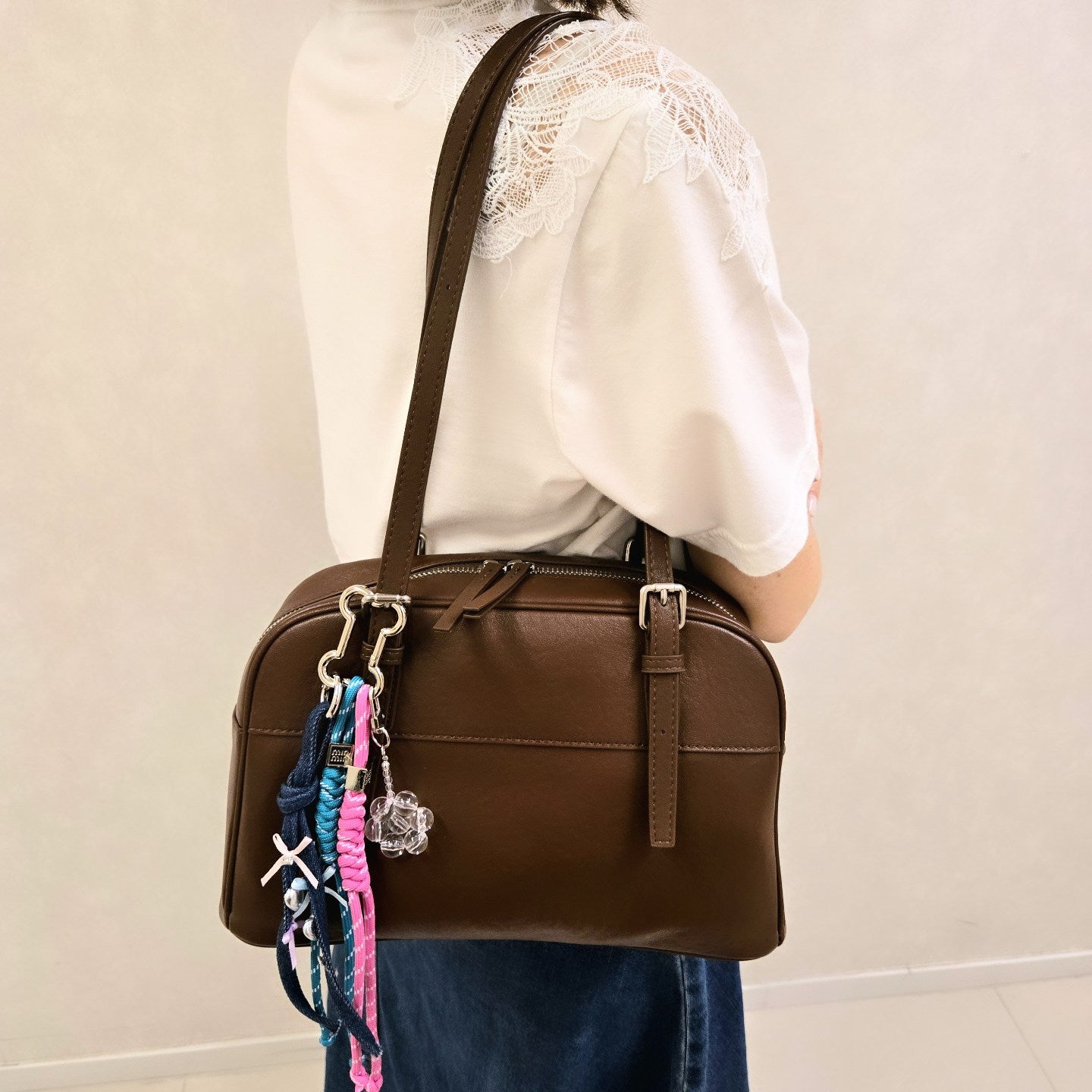 Korea Leather Boston Bag