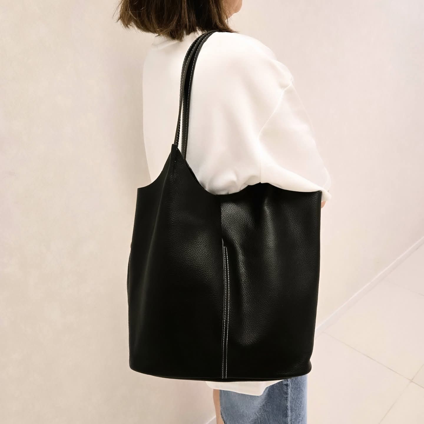 Korea Leather Tote Bag