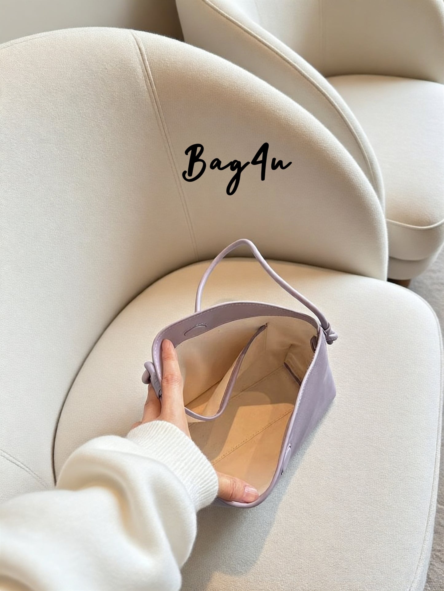 Korea Cow Leather Lilac Hobo