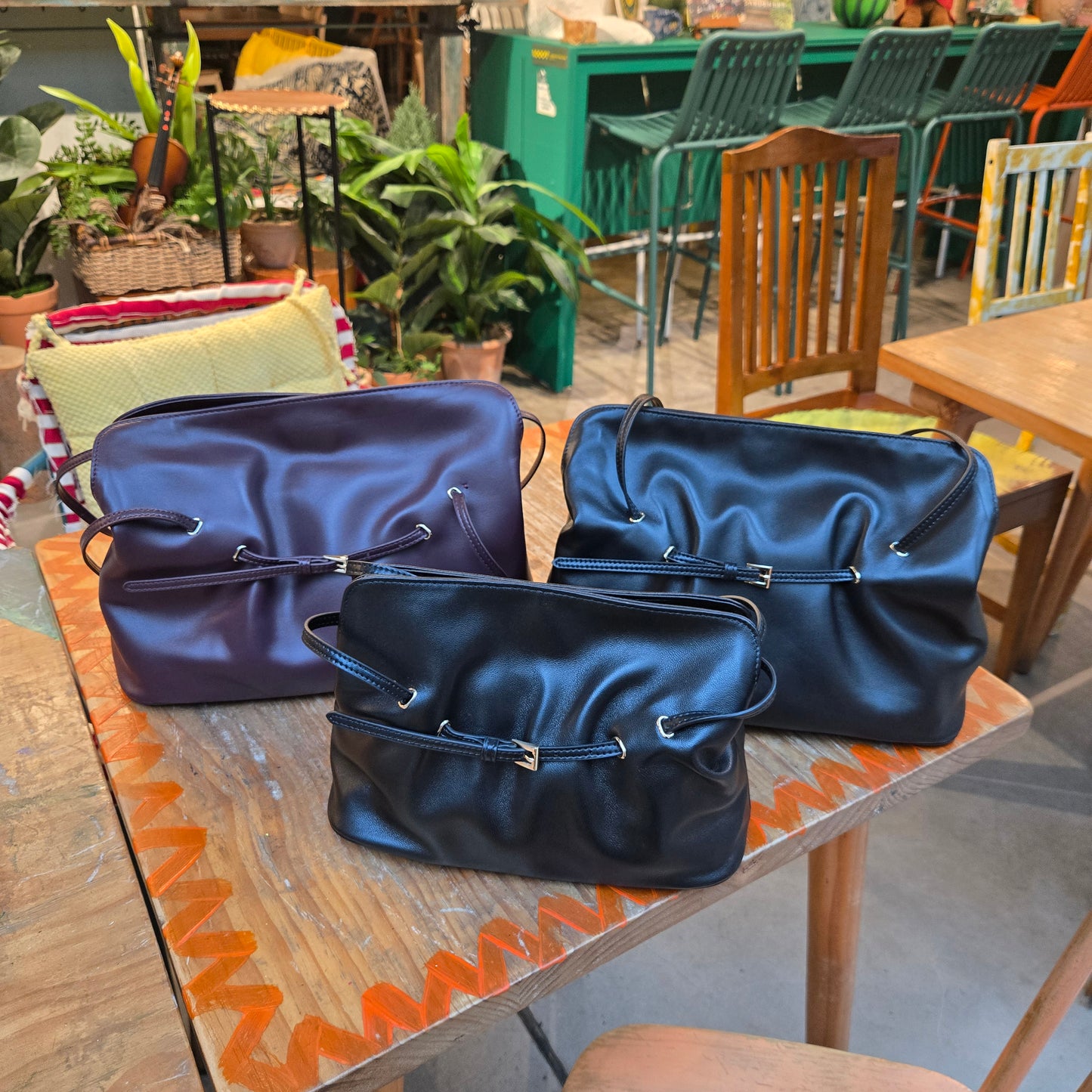 Korea Lamb Leather Shoulder Bag (Medium)