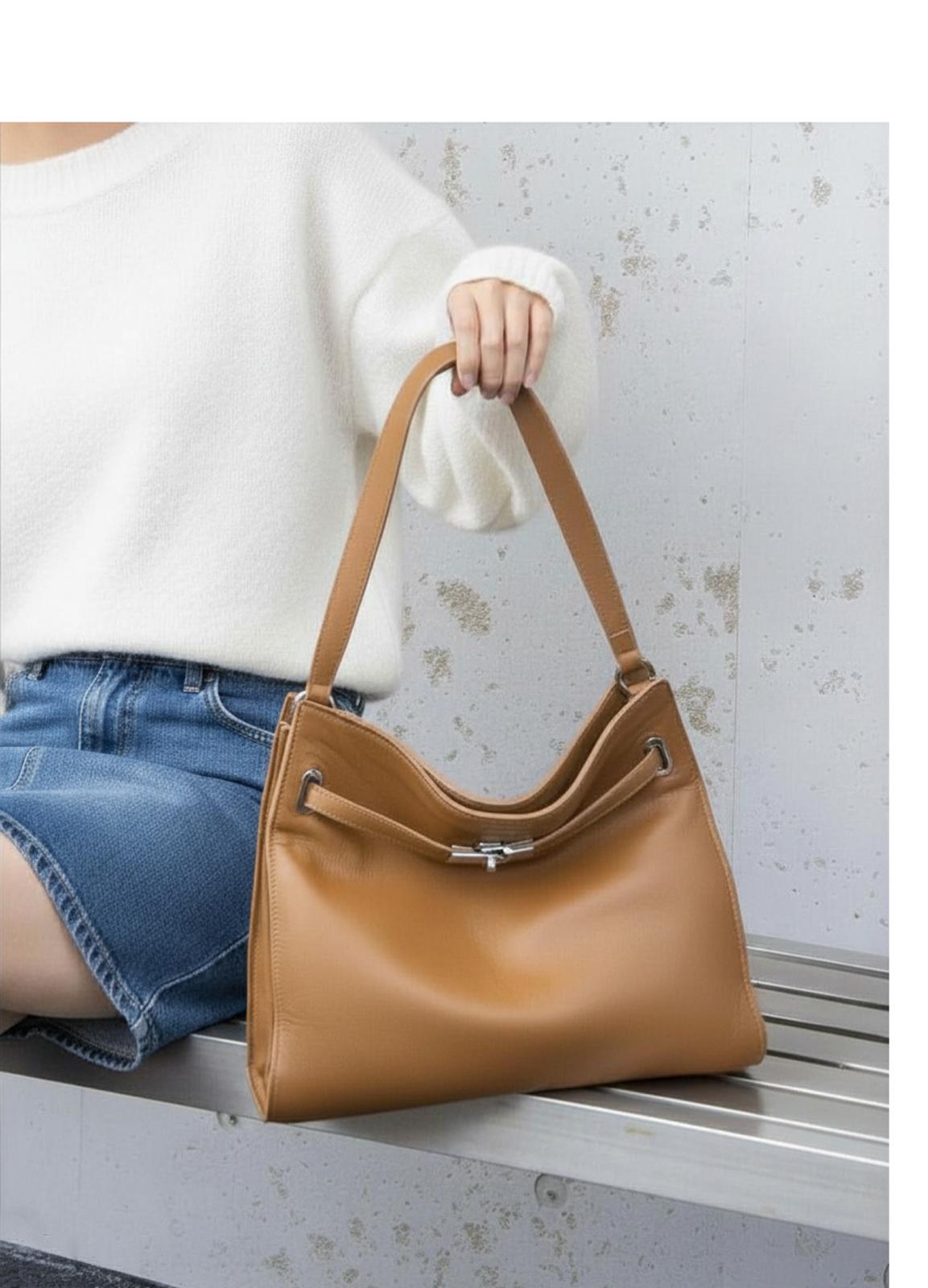 Korea Cow Leather Belt Soft Structural Bag