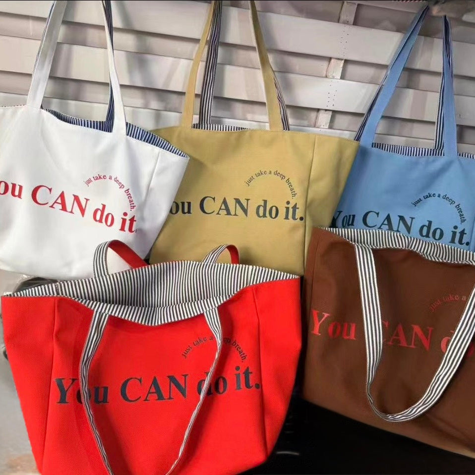 Reversible cotton canvas beach tote