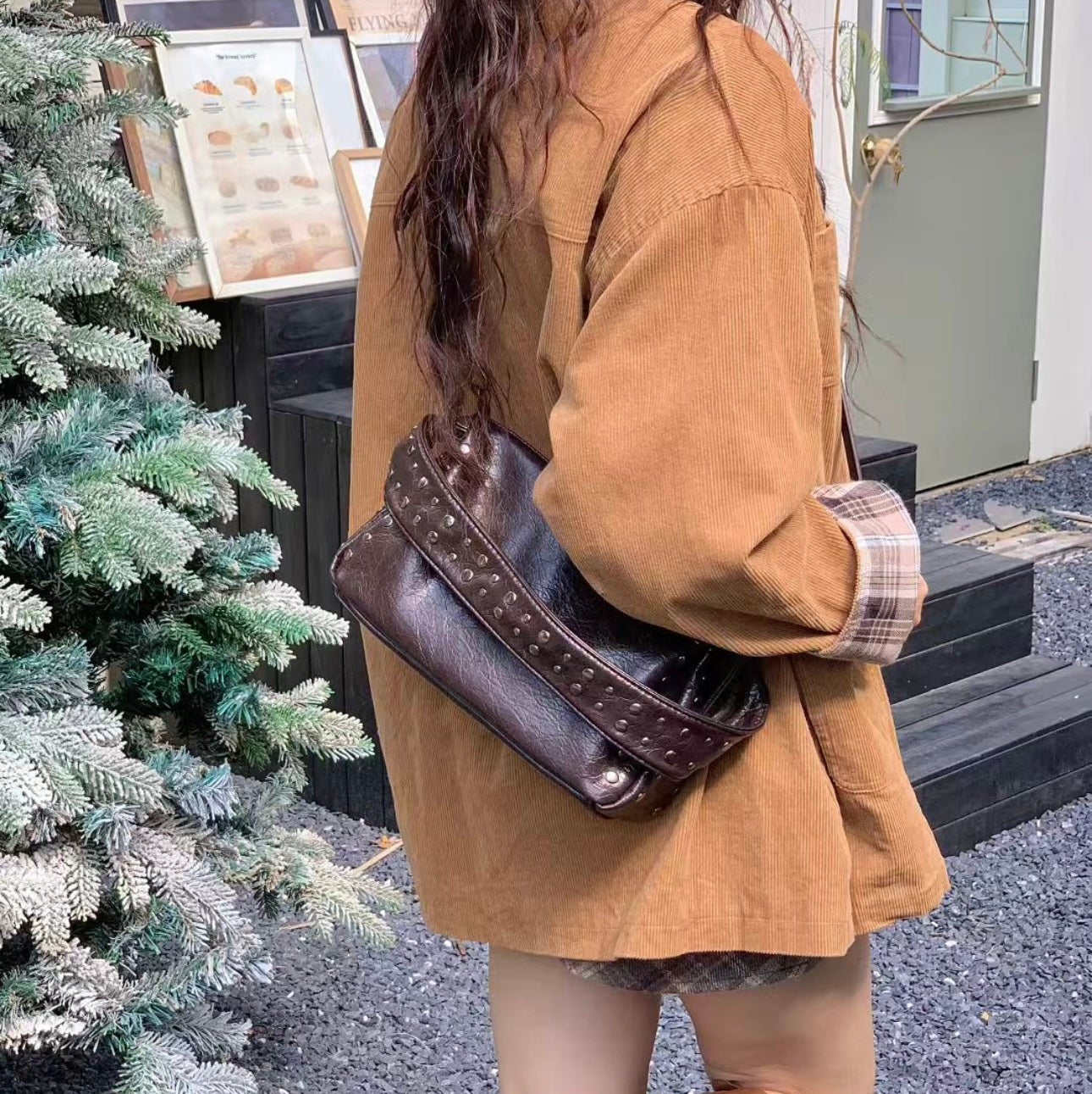 Studded shoulder bag
