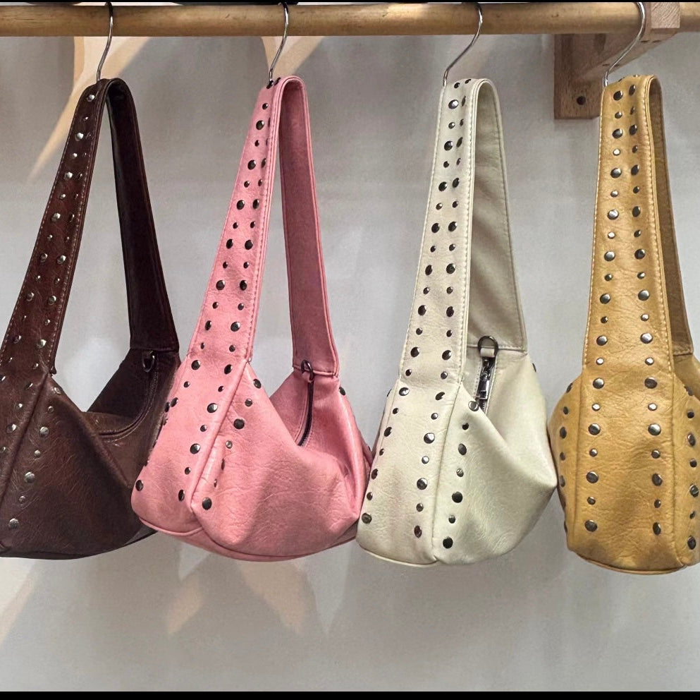 Studded shoulder bag