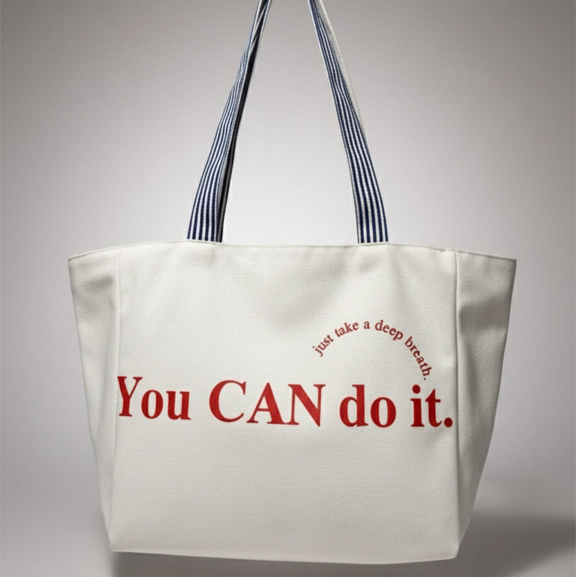 Reversible cotton canvas beach tote