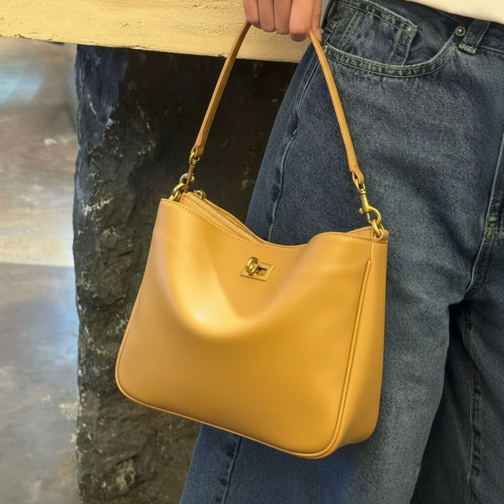 Korea Cow Leather Rodeo Hobo
