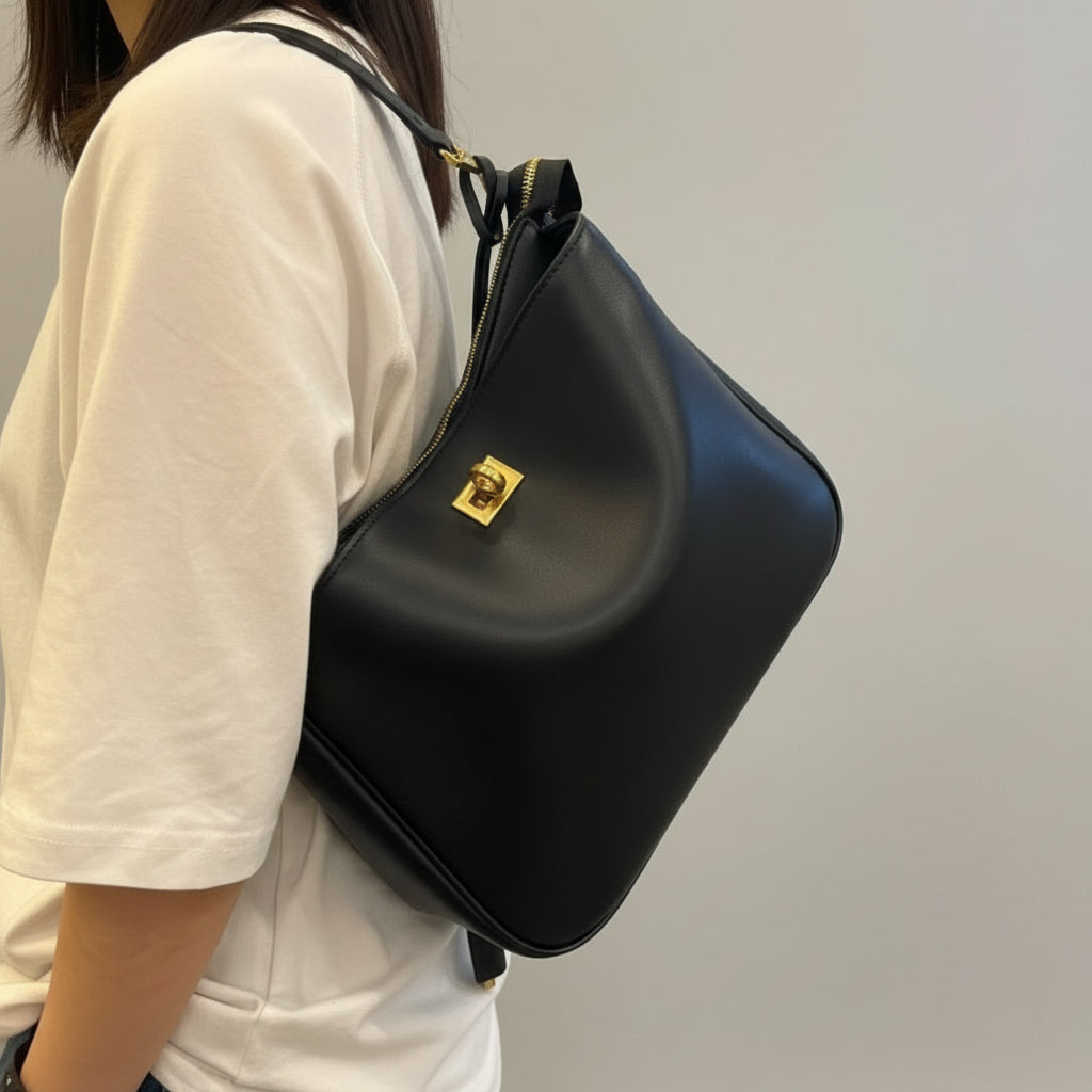 Korea Cow Leather Rodeo Hobo