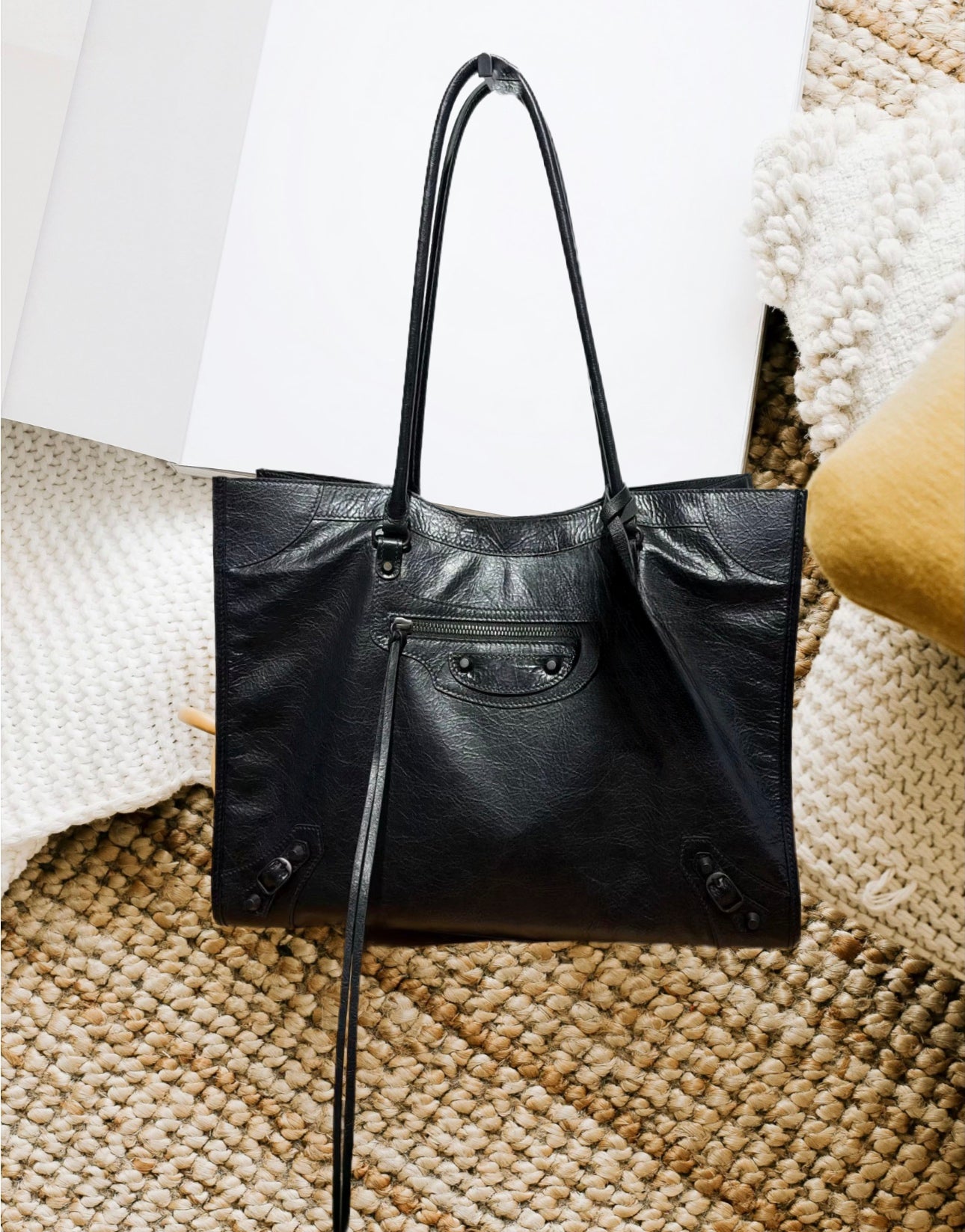 Korea Cow Leather City Tote