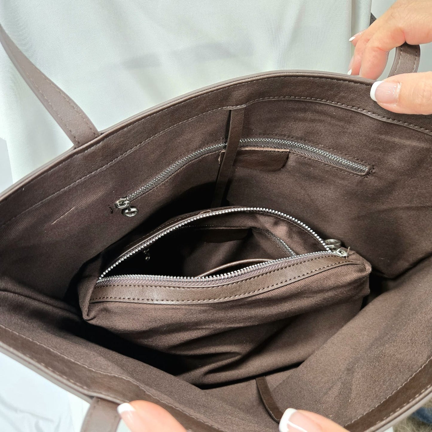 Korea Vintage Polish Leather Tote Bag