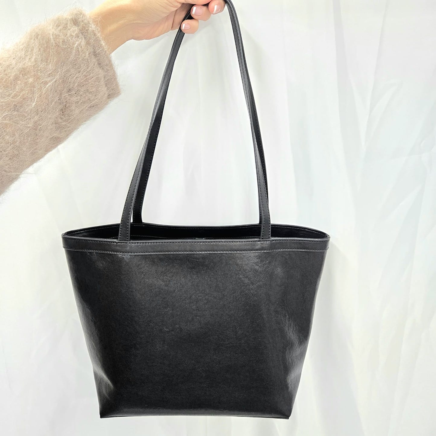 Korea Vintage Polish Leather Tote Bag