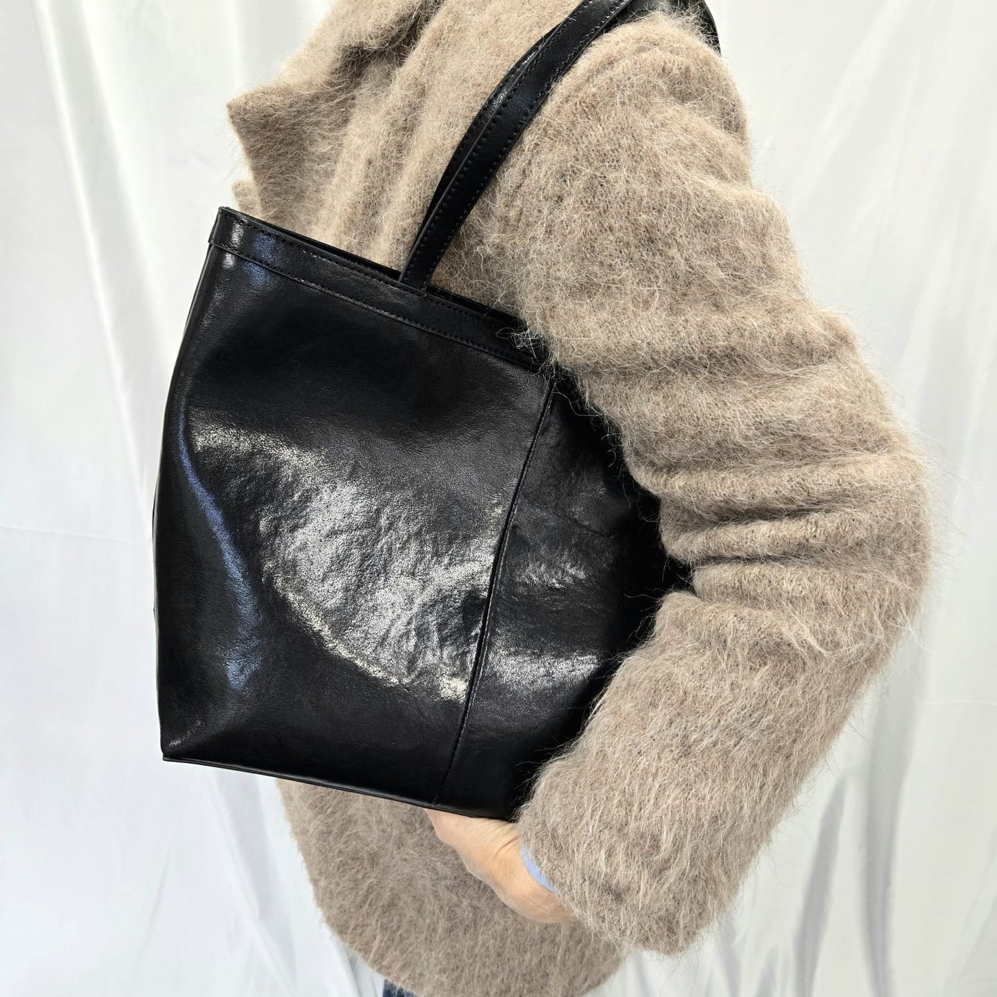 Korea Vintage Polish Leather Tote Bag