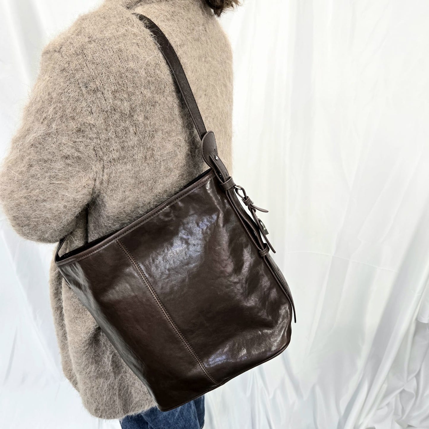 Korea Vintage Polish Leather Shoulder Bag