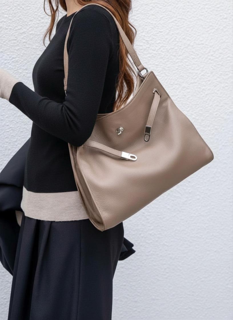 Korea Cow Leather Belt Soft Structural Bag