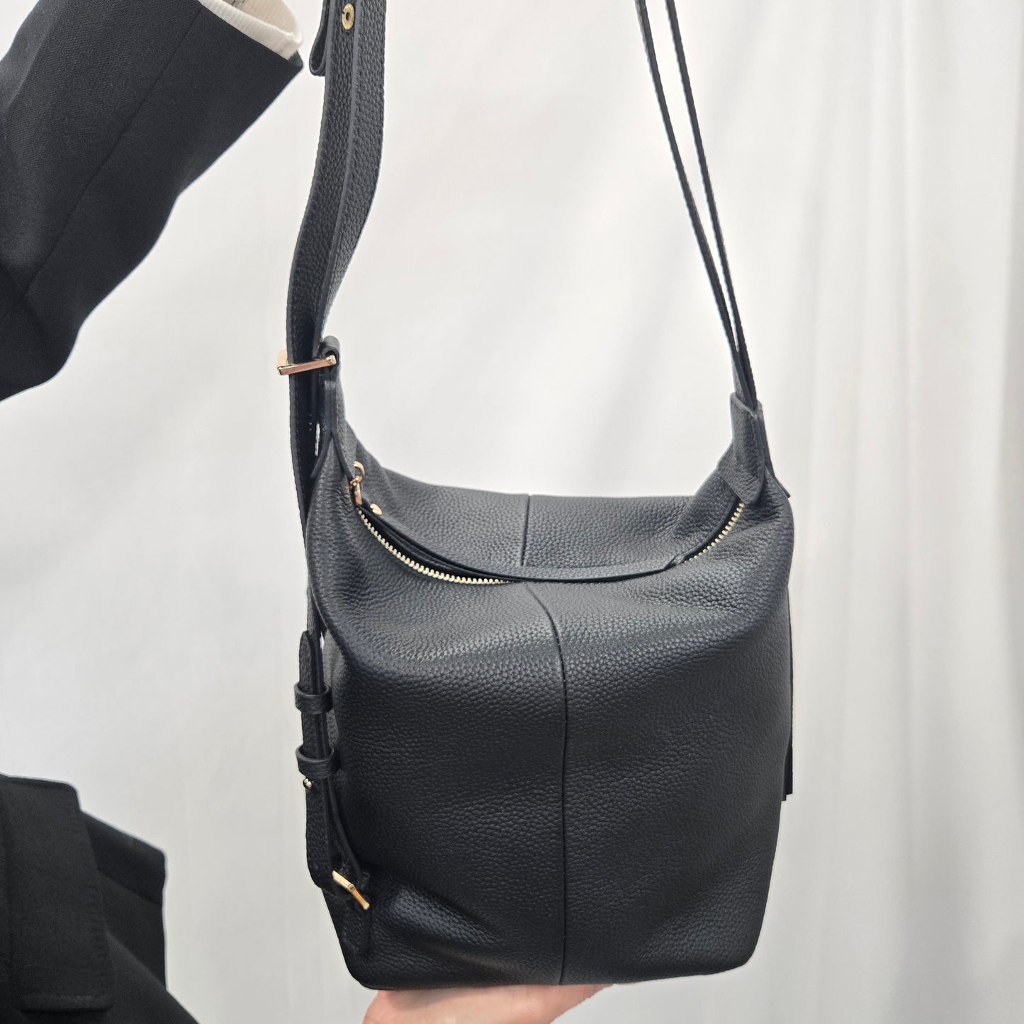 Korea Soft Pebble Leather Shoulder Backpack 2 in 1