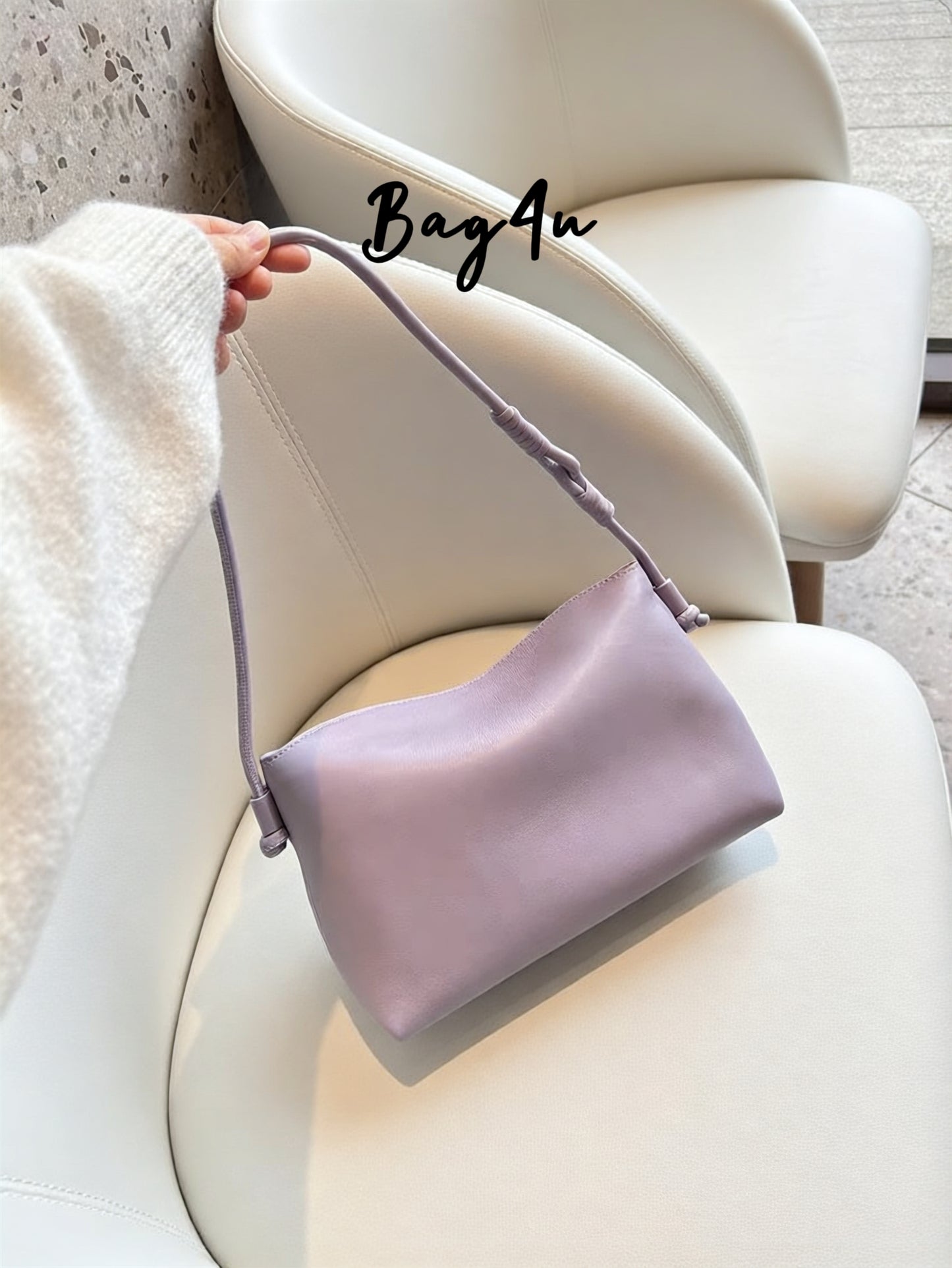 Korea Cow Leather Lilac Hobo