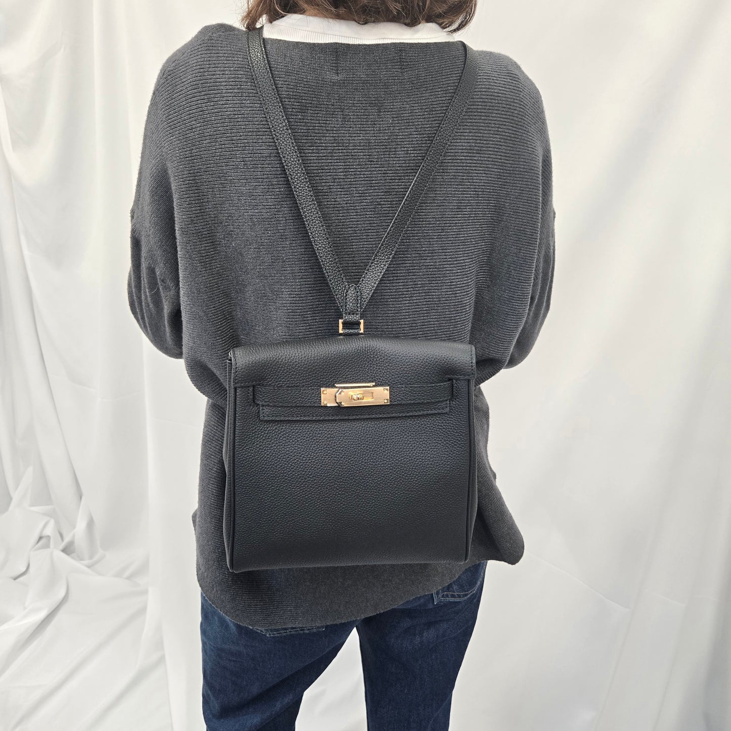 Korea Soft Pebble Leather Kelly Backpack