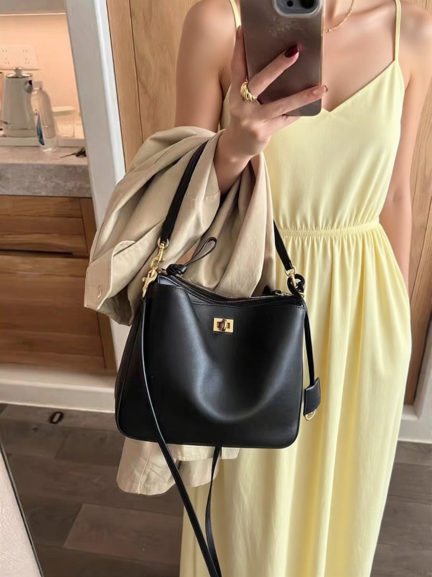Korea Cow Leather Rodeo Hobo