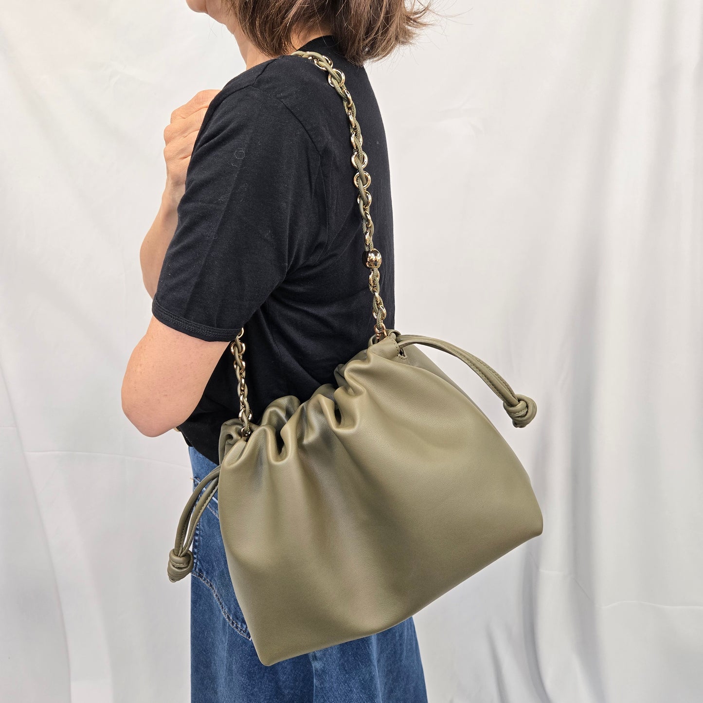 Korea Soft Calf Leather Chain Purse