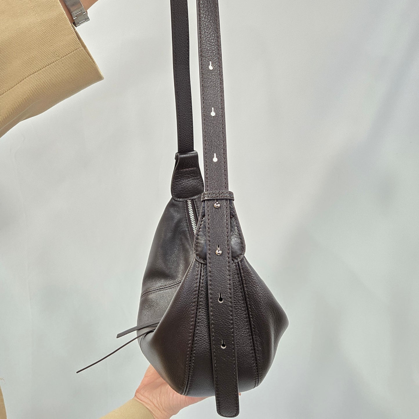 Korea Soft Pebble Leather Croissant Bag