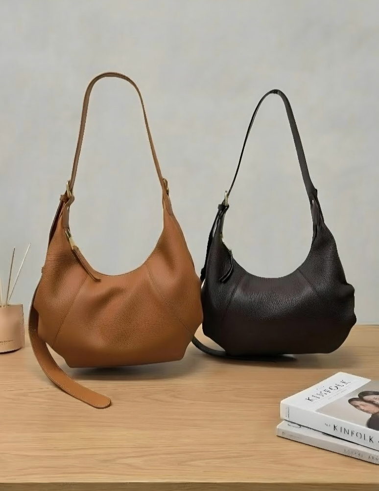 Korea Cow Leather Croissant Bag