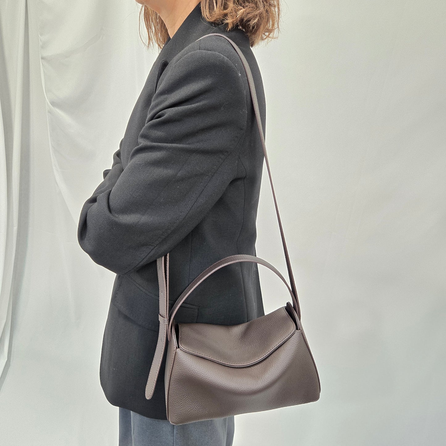 Korea Soft Pebble Leather Shoulder Bag