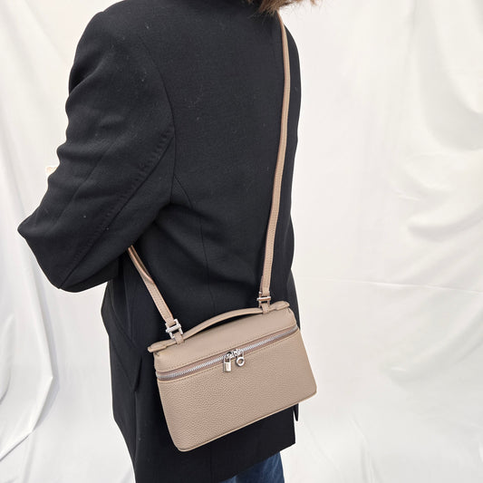 Korea Soft Pebble Leather Zipper Pouch 