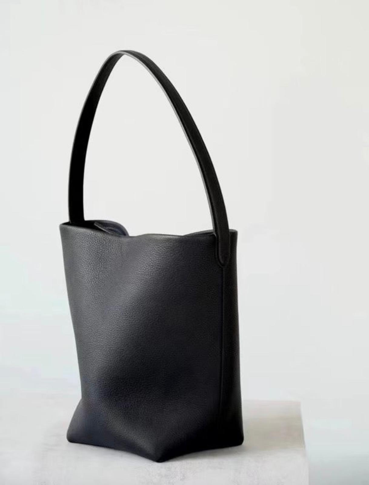 Korea Soft Pebble Leather Bucket Tote