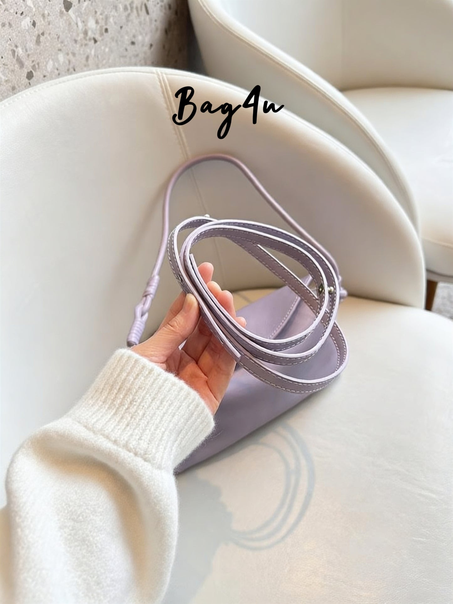 Korea Cow Leather Lilac Hobo