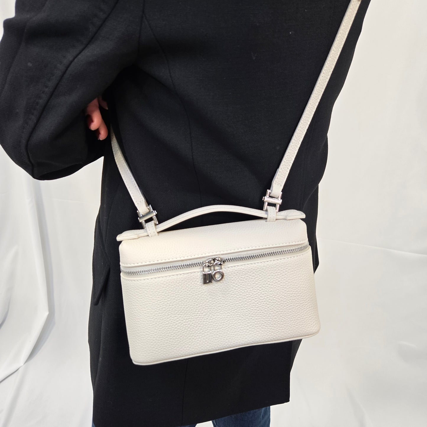 Korea Soft Pebble Leather Zipper Pouch 