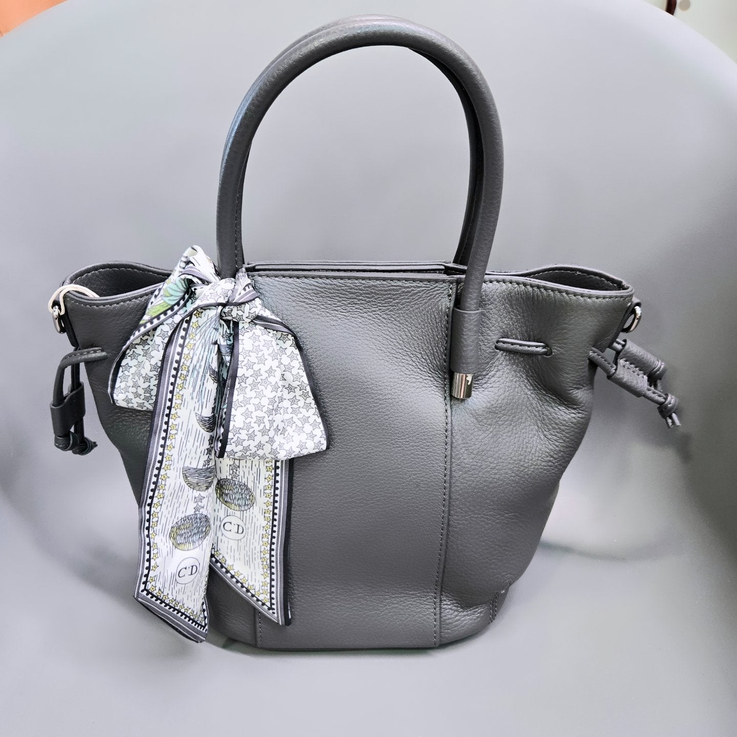 Korea Soft Pebble Leather Bucket Bag
