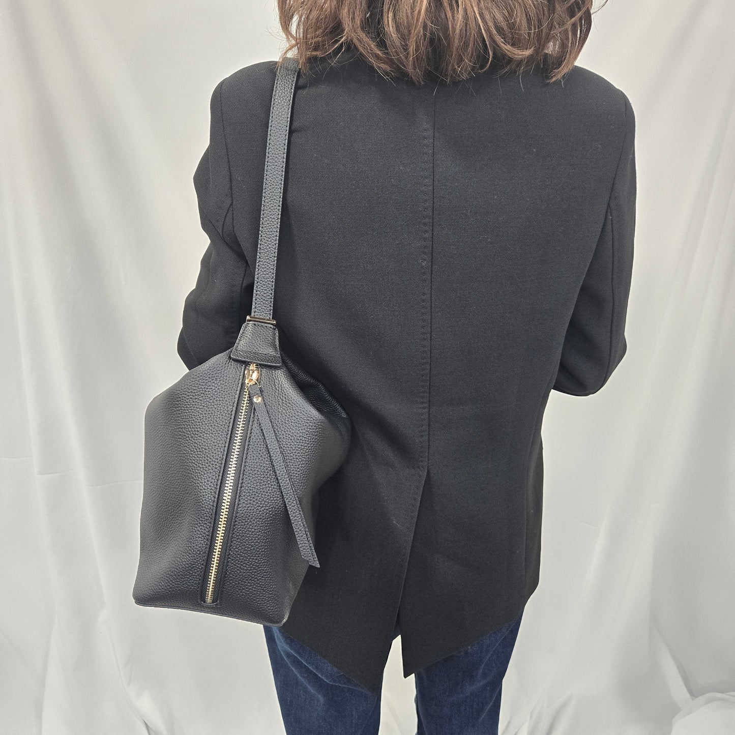 Korea Soft Pebble Leather Shoulder Backpack 2 in 1