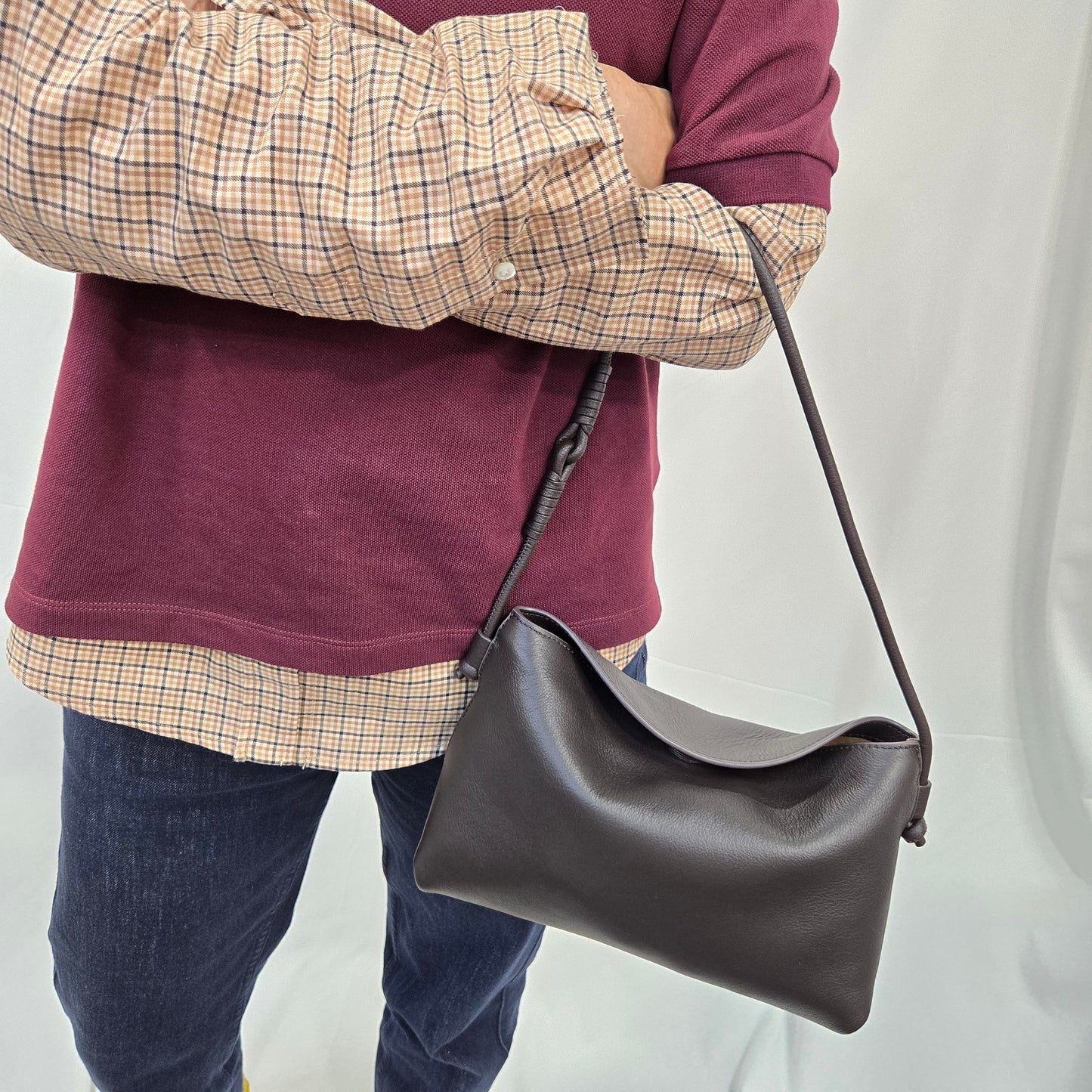 Korea Soft Pebble Leather Shoulder Bag (Medium)