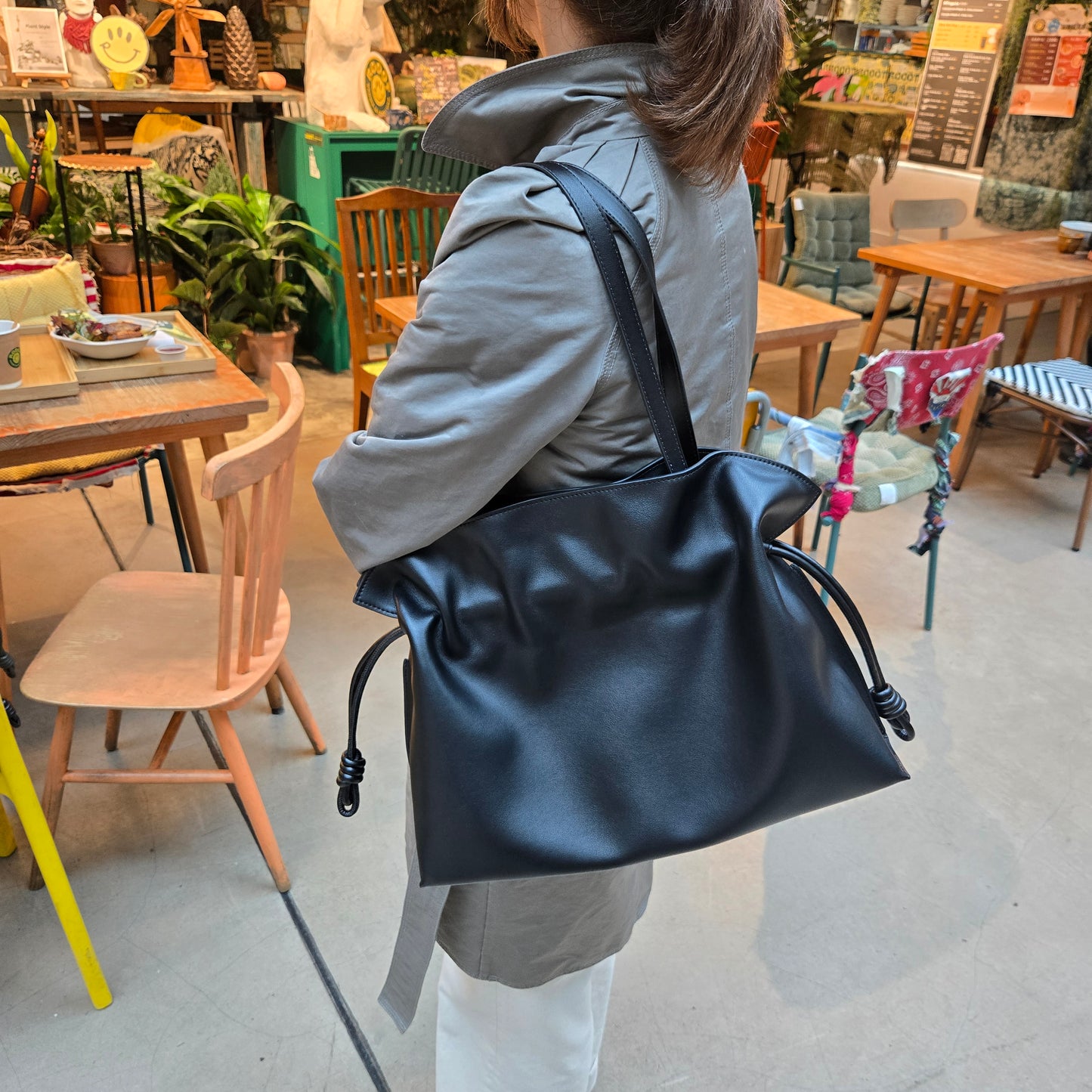 Korea Soft Calf Leather Tote Bag