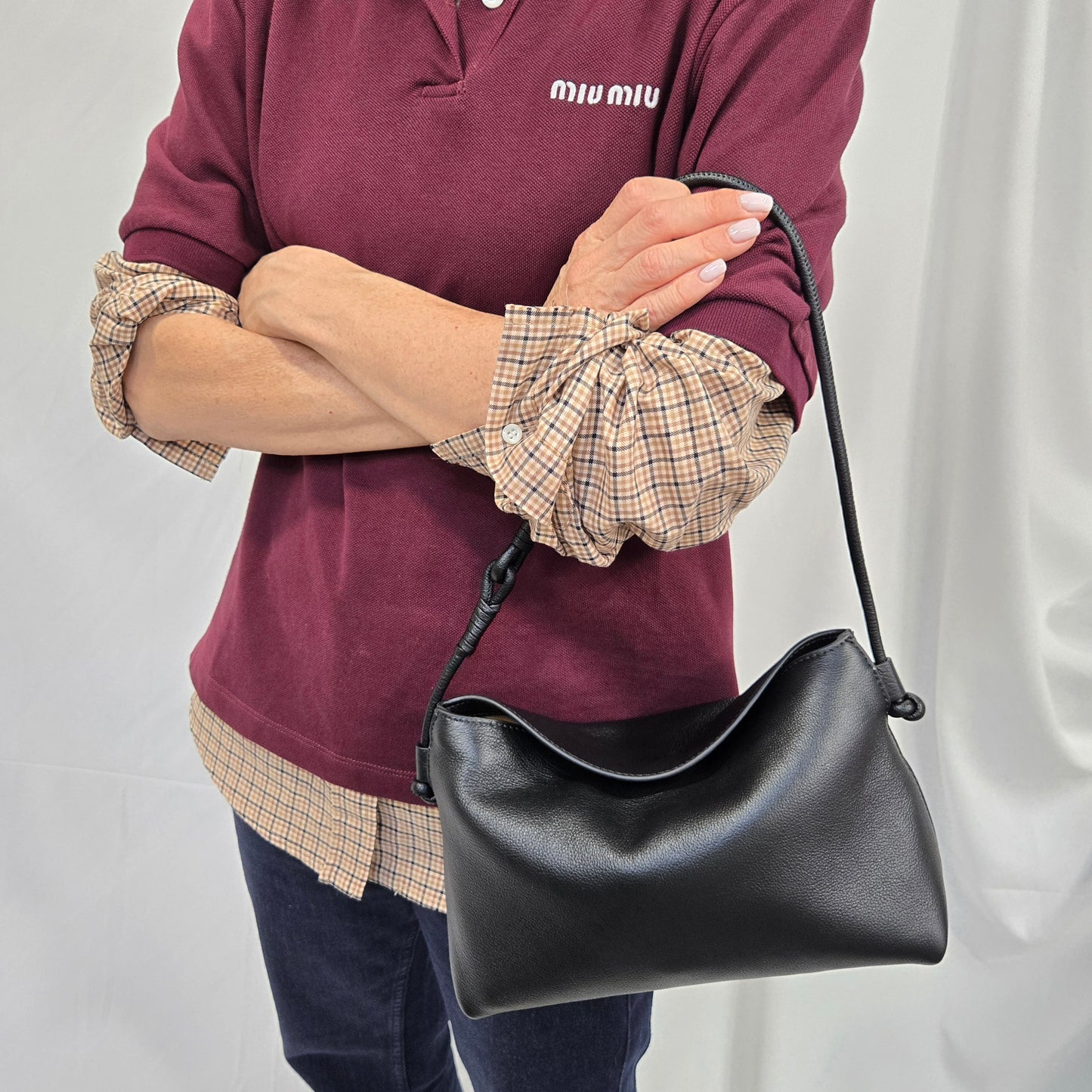 Korea Soft Pebble Leather Shoulder Bag (Medium)