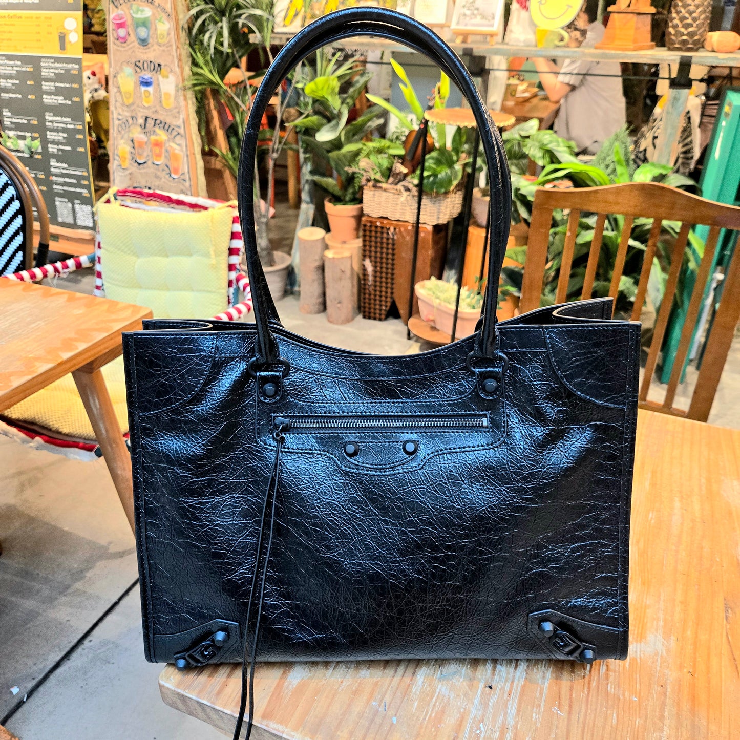 Korea Cow Leather City Tote