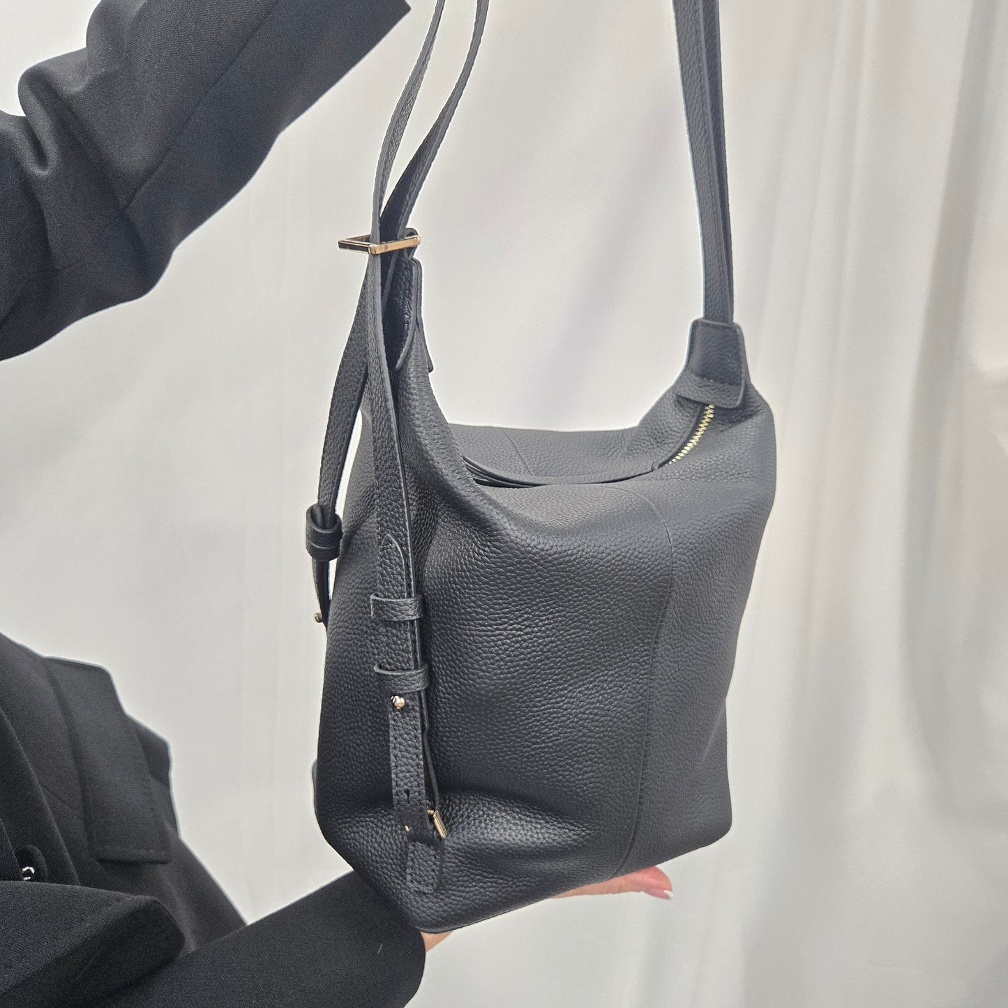 Korea Soft Pebble Leather Shoulder Backpack 2 in 1