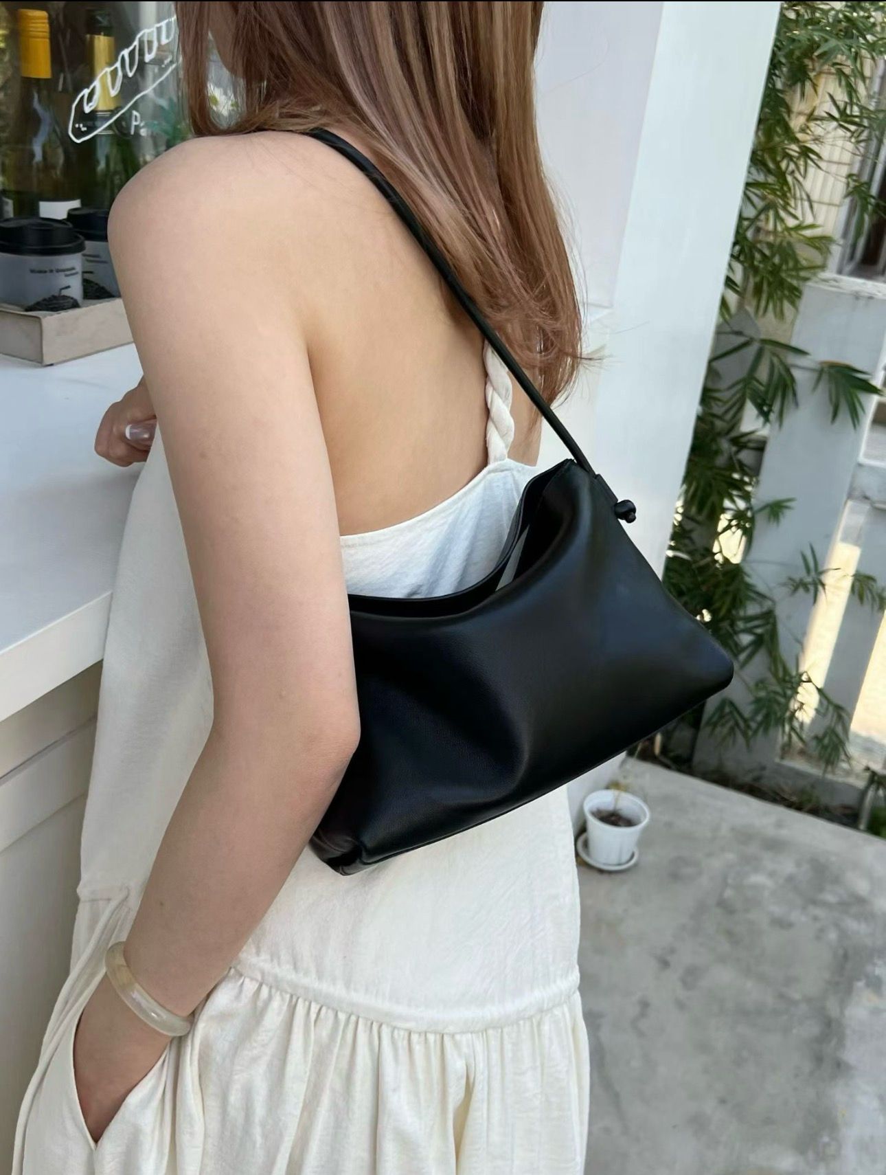 Korea Cow Leather Lilac Hobo