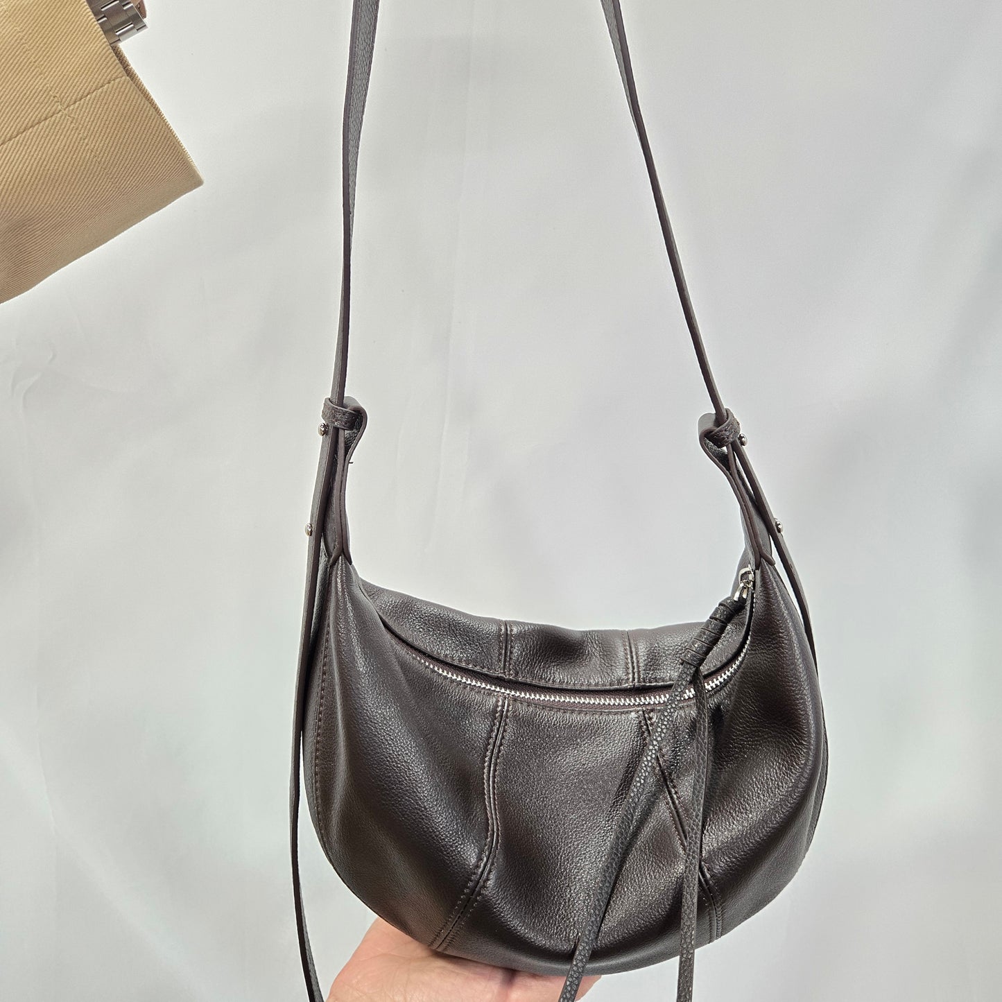 Korea Soft Pebble Leather Croissant Bag