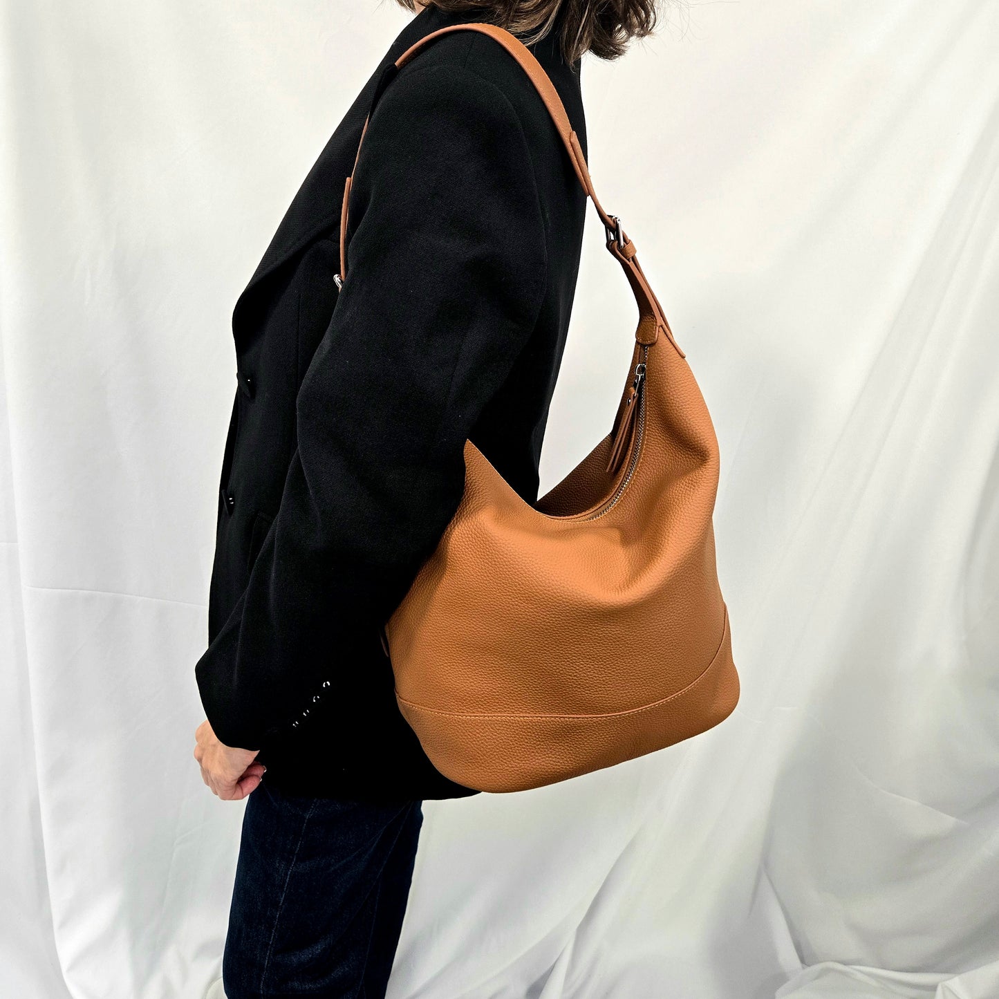 Korea Soft Pebble Leather Hobo Bag