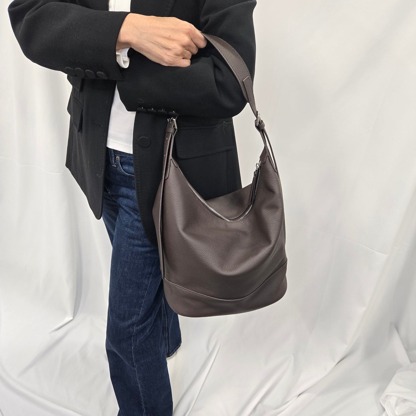 Korea Soft Pebble Leather Hobo Bag