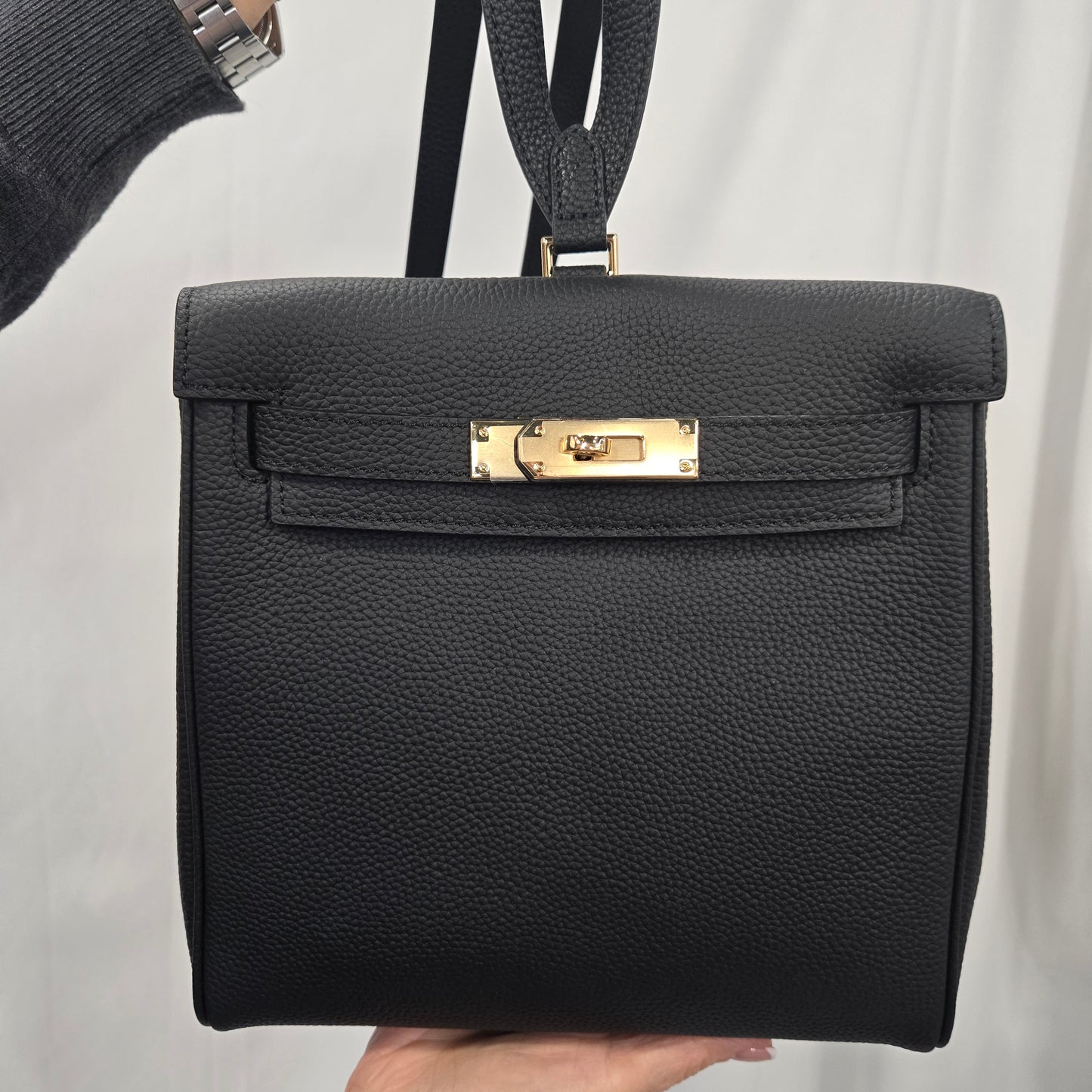 Korea Soft Pebble Leather Kelly Backpack