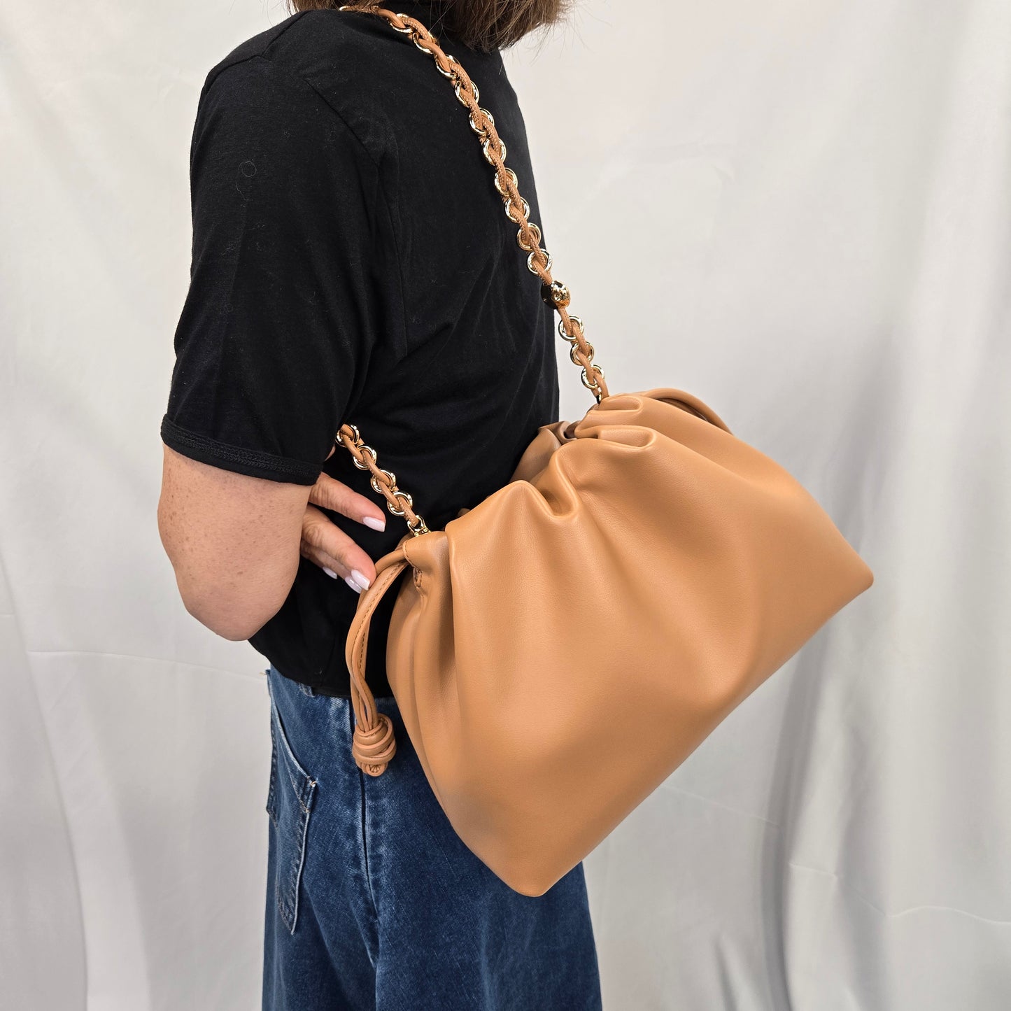 Korea Soft Calf Leather Chain Purse