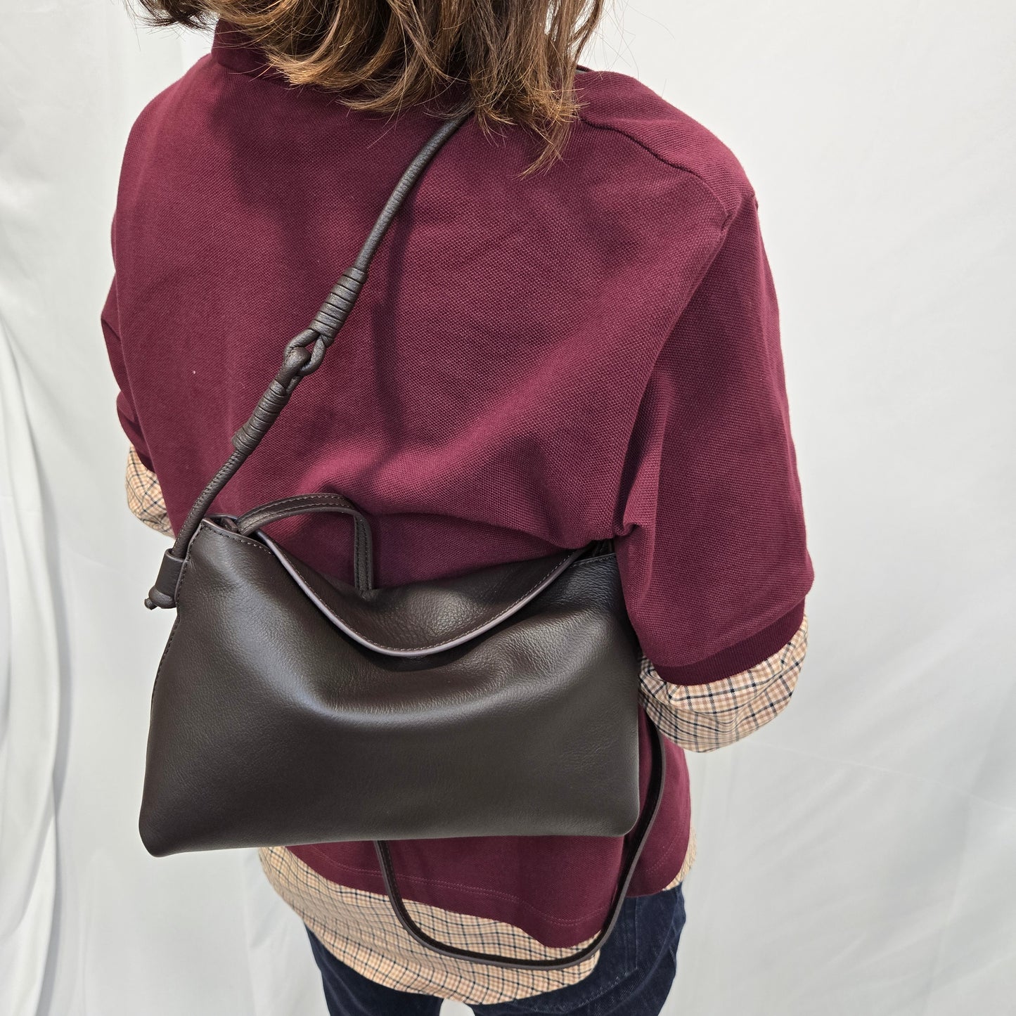 Korea Soft Pebble Leather Shoulder Bag (Medium)