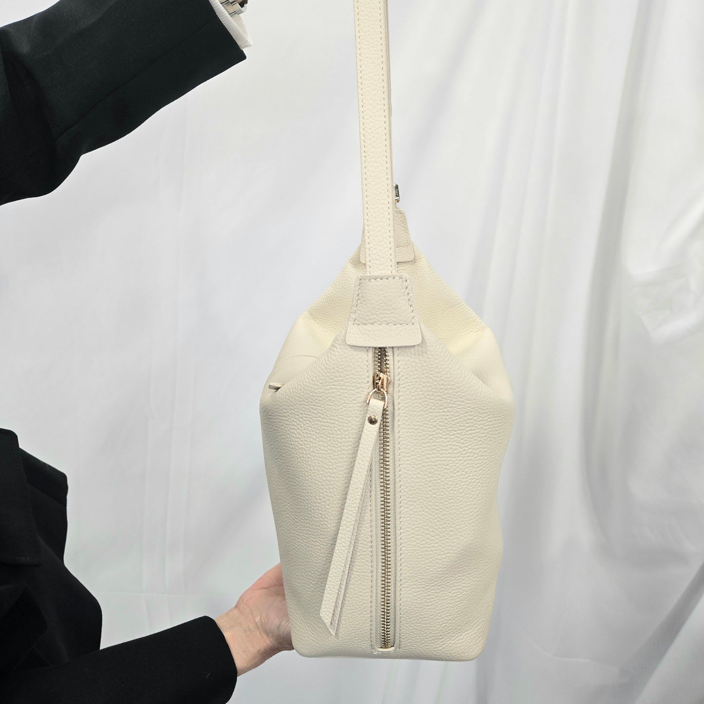 Korea Soft Pebble Leather Shoulder Backpack 2 in 1